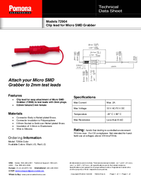 Thumbnail of document Data Sheet - 72904 Clip Lead for Micro SMD Grabber